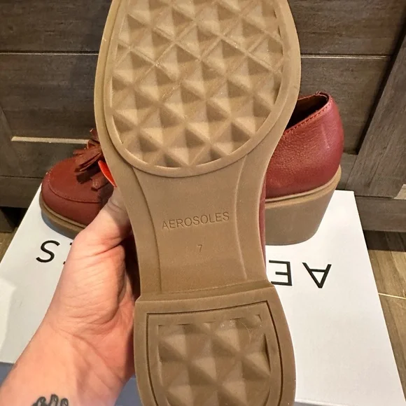 AEROSOLES Women's Tassel Loafers in Rust Brown - Picture 4 of 4